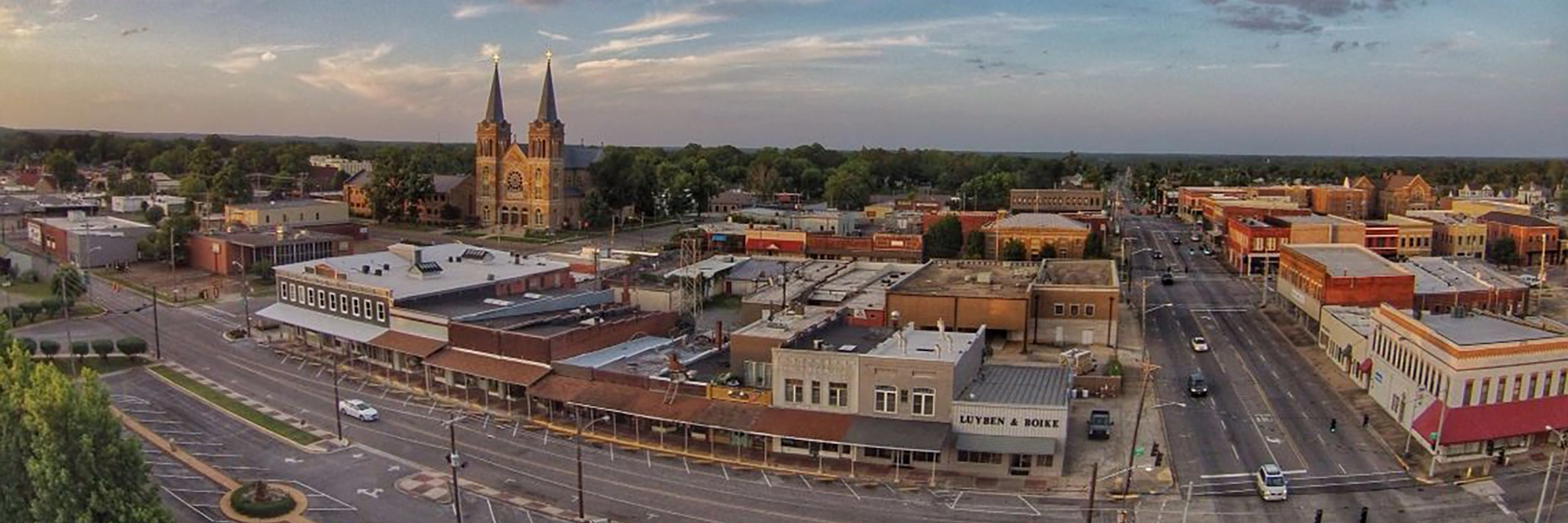 Aerial view of downtown Cullman, Alabama
