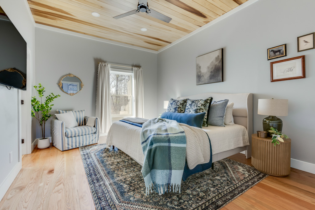 Primary bedroom with king bed